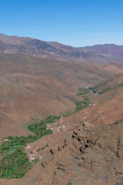 Fas 'taki ünlü Ait Ben Haddou kalesinin manzarası.