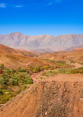 Fas 'taki ünlü Ait Ben Haddou kalesinin manzarası.