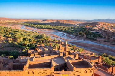 Ait Benhaddou, Fas 'ın eski köyü. UNESCO Dünya Mirası