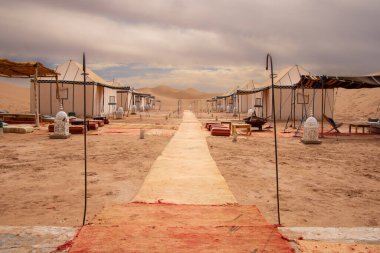 Luxury bivouac in the Sahara desert in Morocco, Chegaga Dunes clipart