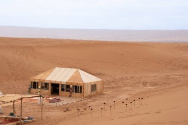 Luxury bivouac in the Sahara desert in Morocco, Chegaga Dunes clipart