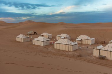 Luxury bivouac in the Sahara desert in Morocco, Chegaga Dunes clipart