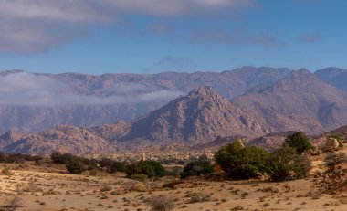 Moroccan High Atlas Mountains seen from the town of Tafraoute clipart