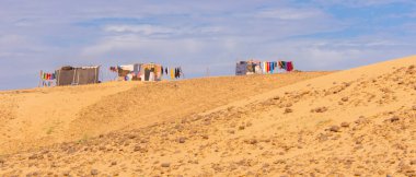 bivouac in the Sahara desert in Morocco, Chegaga Dunes clipart