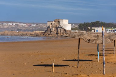 Fas 'ın batısındaki Sidi Kaouki plajı.
