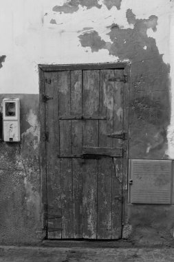 Batı Fas 'taki Essaouira şehrinin siyah ve beyaz mimari detayları