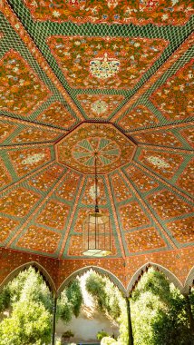 Fas 'taki Marakeş şehrinin mimari detayları.