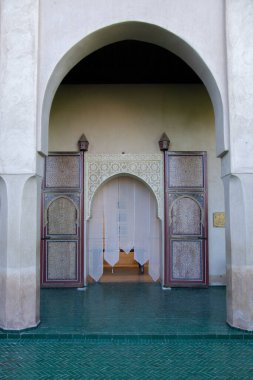 Marakeş 'teki eski bir caminin içi. 