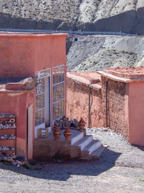 Fas 'taki ünlü Ait Ben Haddou kalesinin manzarası.