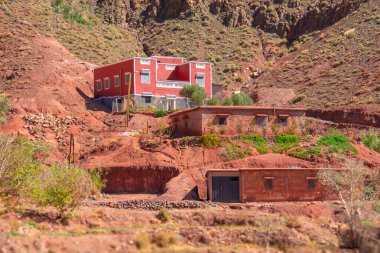 Fas 'taki ünlü Ait Ben Haddou kalesinin manzarası.