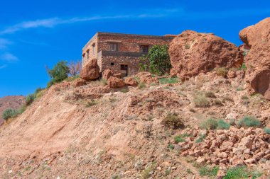 Fas 'taki ünlü Ait Ben Haddou kalesinin manzarası.