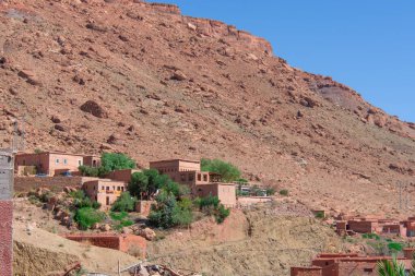 Fas 'taki ünlü Ait Ben Haddou kalesinin manzarası.