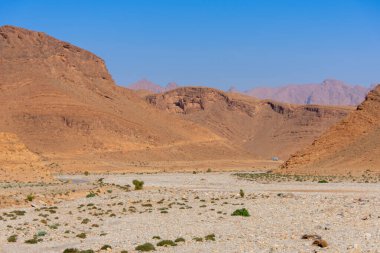 Tafraoute kasabasından görülen Fas Yüksek Atlas Dağları
