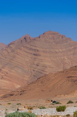 Tafraoute kasabasından görülen Fas Yüksek Atlas Dağları