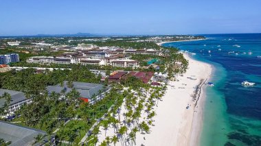 Punta Cana, Dominik Cumhuriyeti 'ndeki Bavaro Sahili' nin doğa manzarası.