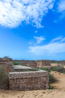 Essaouira Kalesi 'nin kalıntıları. 