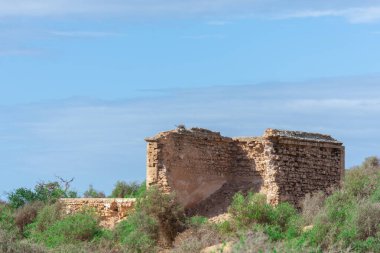 Fas 'taki Essaouira kasabası yakınlarındaki Sultan' ın sarayının harabesi.