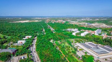 Punta Cana, Dominik Cumhuriyeti 'ndeki Bavaro Sahili' nin havadan görünüşü