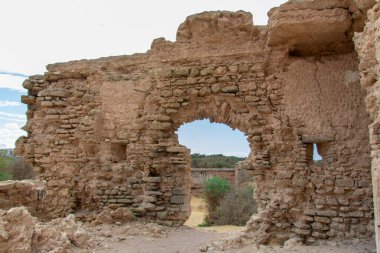 Fas 'taki Essaouira kasabası yakınlarındaki Sultan' ın sarayının harabesi.