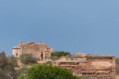 Fas 'taki Essaouira kasabası yakınlarındaki Sultan' ın sarayının harabesi.