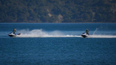 Culebra Körfezi, Kosta Rika - 24 Ocak 2005: Kosta Rika 'da Pasifik Okyanusu' ndaki Culebra Körfezi 'nde Watercraft