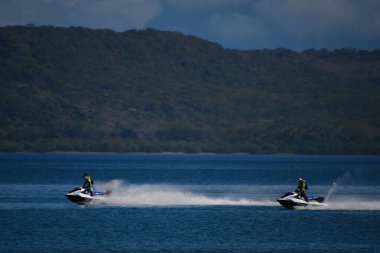 Culebra Körfezi, Kosta Rika - 24 Ocak 2005: Kosta Rika 'da Pasifik Okyanusu' ndaki Culebra Körfezi 'nde Watercraft