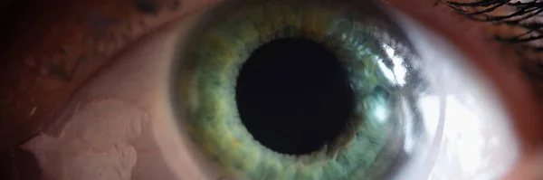 Kvinnliga Ögon Grågröna Med Målade Ögonfransar Laserseende Korrigering Framsynthet Myopi — Stockfoto
