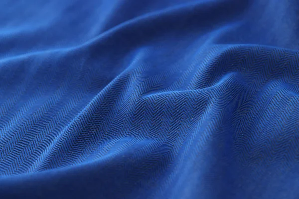 黑色和蓝色鲱鱼纤维纹理背景的特写 设计艺术作品用波纹布背景图案 — 图库照片