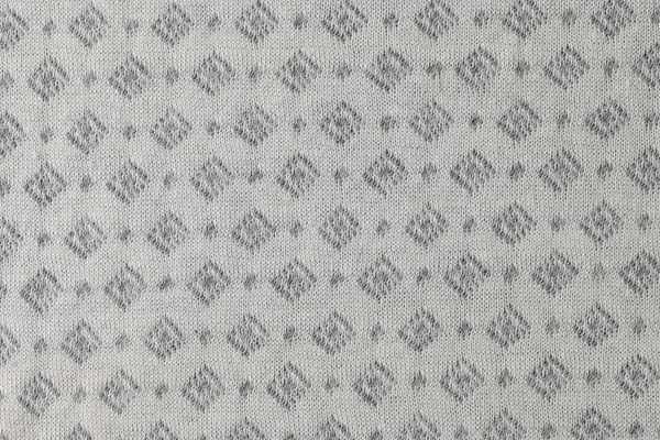 Tecido Cinza Branco Com Ornamento Geométrico Close Têxteis Com Padrão — Fotografia de Stock
