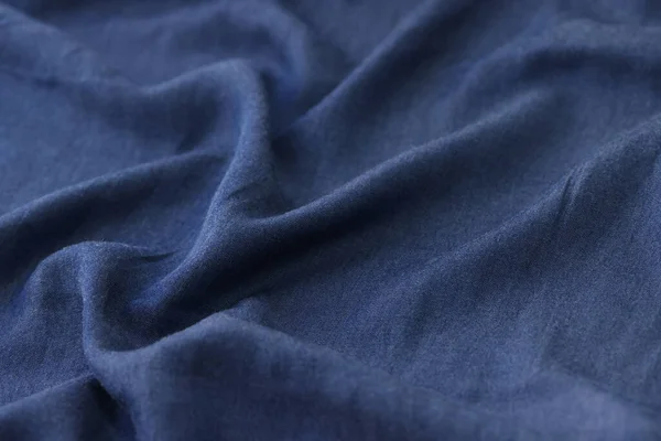 Vågig Blå Textil Som Bakgrund — Stockfoto