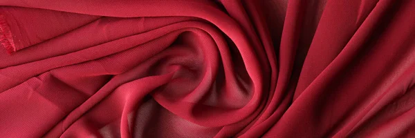 Luxurious Red Burgundy Viscose Silk Fabric Background Pattern — Stockfoto