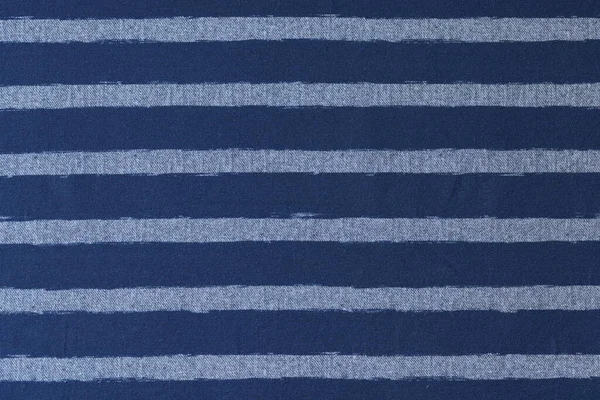 Tecido Azul Com Listras Brancas Projetadas Para Produção Roupa Cama — Fotografia de Stock