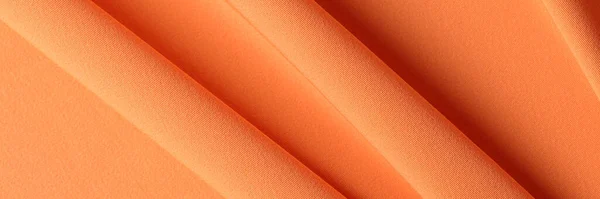 Top View Bright Orange Silk Cotton Fabric Texture Background Bright — Stockfoto