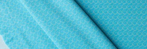Top View Light Blue Fabric Cloth Texture Print Background Design — Stok fotoğraf