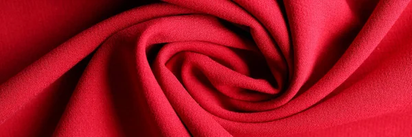 Top View Soft Bright Red Textile Material Textured Background Natural — Stockfoto