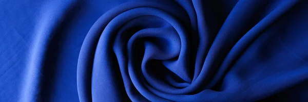 Top View Dark Blue Fabric Cloth Texture Background Design Art — Stockfoto