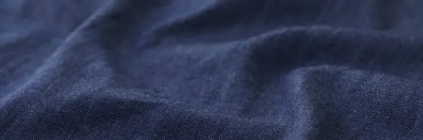 Вид Зверху Темно Синій Джинсовий Тканинний Фон Текстури Тканини Дизайнерських — стокове фото