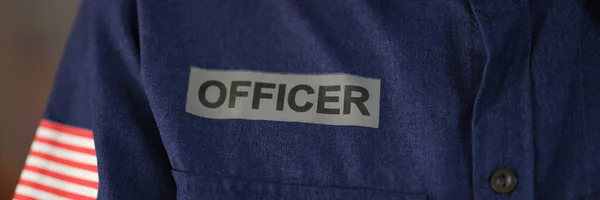 Gros Plan Uniforme Police Des Femmes Des Hommes Policier Chargé — Photo