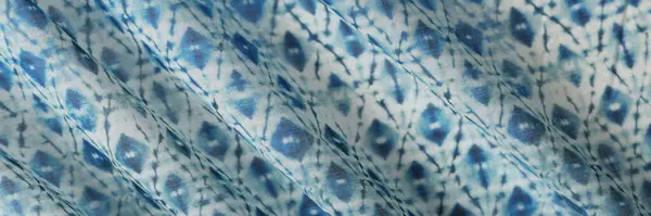 Blue White Wavy Textile Pattern Fabric Geometric Ornament Background — Fotografia de Stock