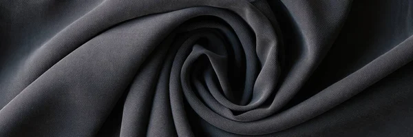 Rolled Dark Grey Fabric Made Cotton Upper View Sewing Material — Stock Photo, Image