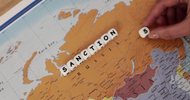 Sanções Económicas Financeiras Políticas Guerra Contra Rússia Recessão Económica Inflação — Vídeo de Stock