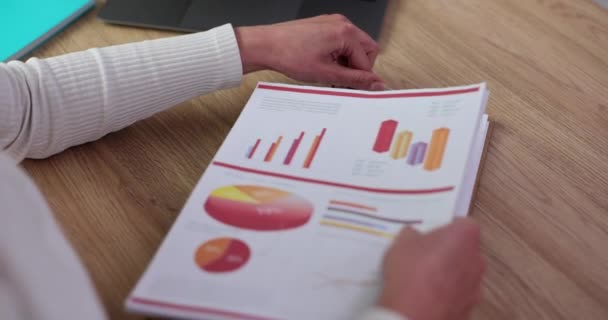 Analisis Dan Perbandingan Profitabilitas Bisnis Dalam Grafik Penghitungan Data Dokumen — Stok Video
