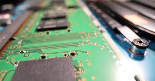 Riparazione Circuiti Stampati Apparecchiature Elettroniche Tecnologie Moderne Chip Digitale Della — Video Stock