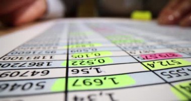 Finansal raporda işaretli rakamları gösteren ellerin yakınlaştırılması. Muhasebe denetimleri ve rapordaki satış artışı