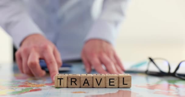 Studi Turistici Nuovo Percorso Viaggio Sulla Mappa Turismo Mondiale Viaggi — Video Stock