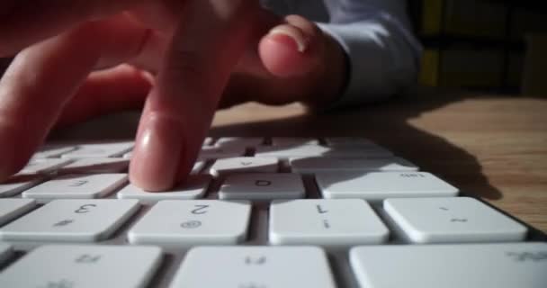 Программист Печатает Текст Клавиатуре Компьютера Дистанционное Образование Курсы Информационных Технологий — стоковое видео
