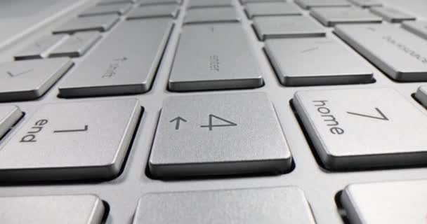 Closeup Gray Metal Computer Keyboard Computer Keyboard Usability Concept — Stock Video