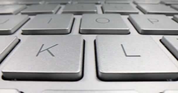 Lightweight Modern Keyboard Silver Aluminum Computer Keyboard Profession — Stock Video