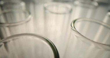 Boş cam örnek tüpleri seti. Laboratuvar kimyasal ekipman konsepti