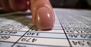 Finansör belgelerdeki rakamları işaret ediyor. Mali rapor ve veri istatistikleri